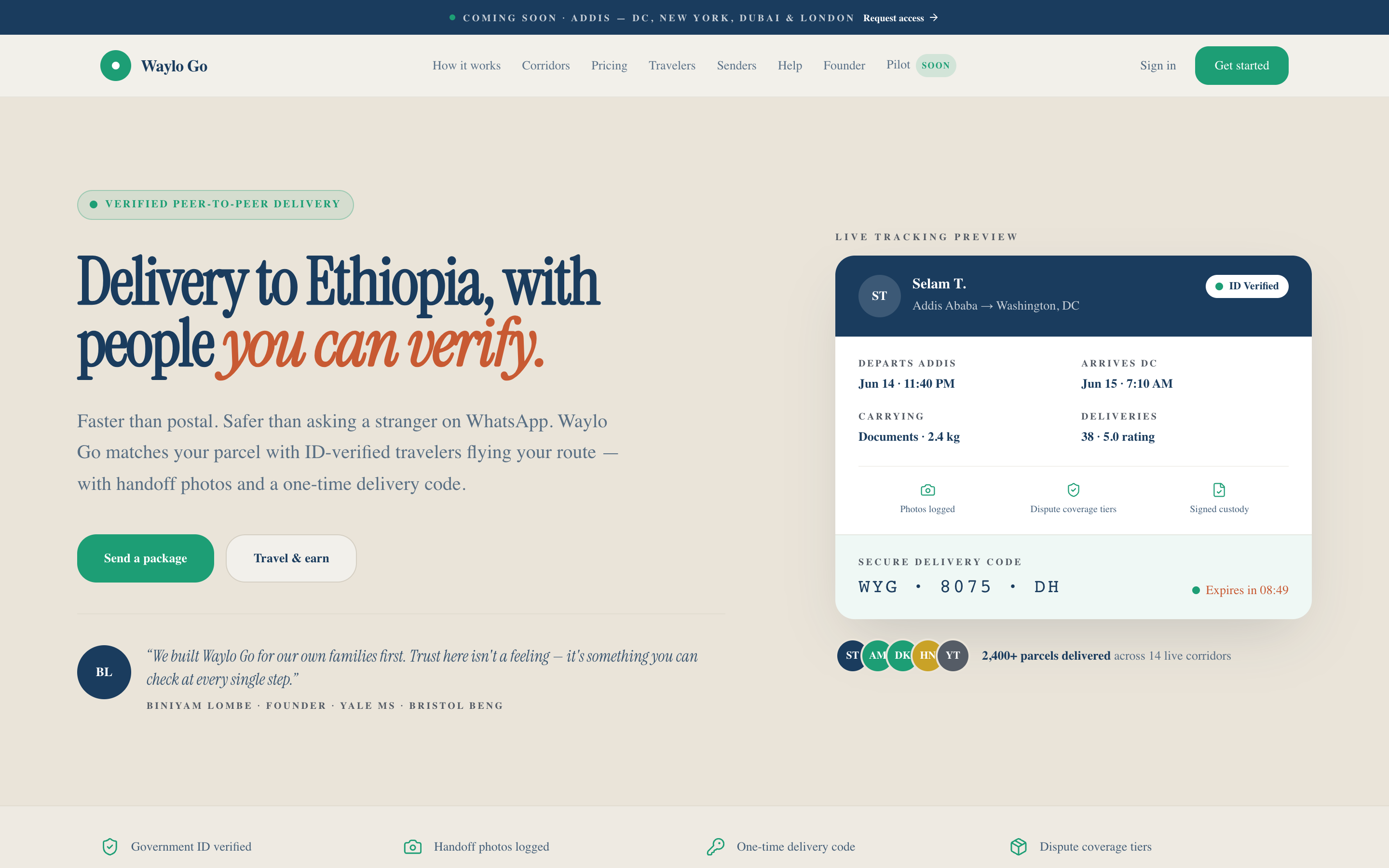 Waylo Go product screenshot